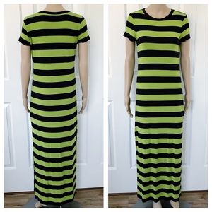Michael Kors Side Slit Stripe Maxi Dress S